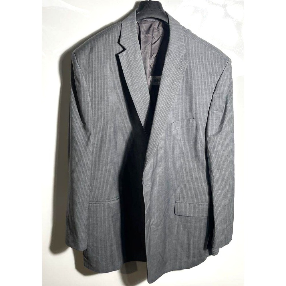Lauren Ralph Lauren Men's Gray Pinstripe Wool Two-Button Blazer SZ 52 L